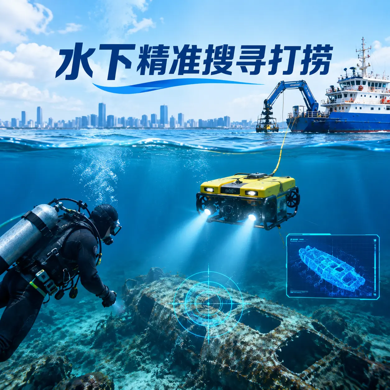 万山水下精准搜寻打捞